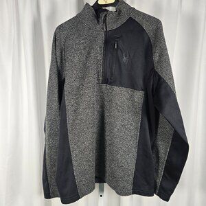Spyder Men's Half Zip Sweater Gait Knit Pullover Jacket XXL Gray/Charcoal EUC